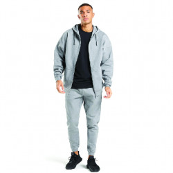 Solid gray hooded men’s sweatshirt