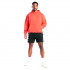 Men’s orange coral solid hooded sweatshirt