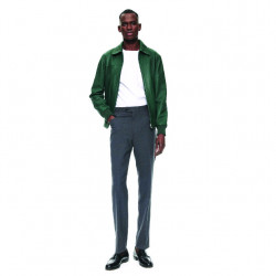 Men’s emerald green colored leather coat