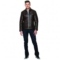 Men’s coffee-colored puffed jacket