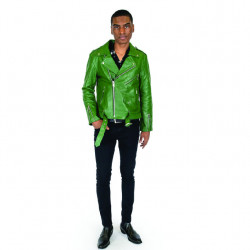 Men’s green leather coat